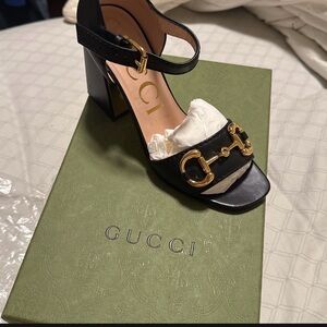 Gucci Black and Gold Women's Heels